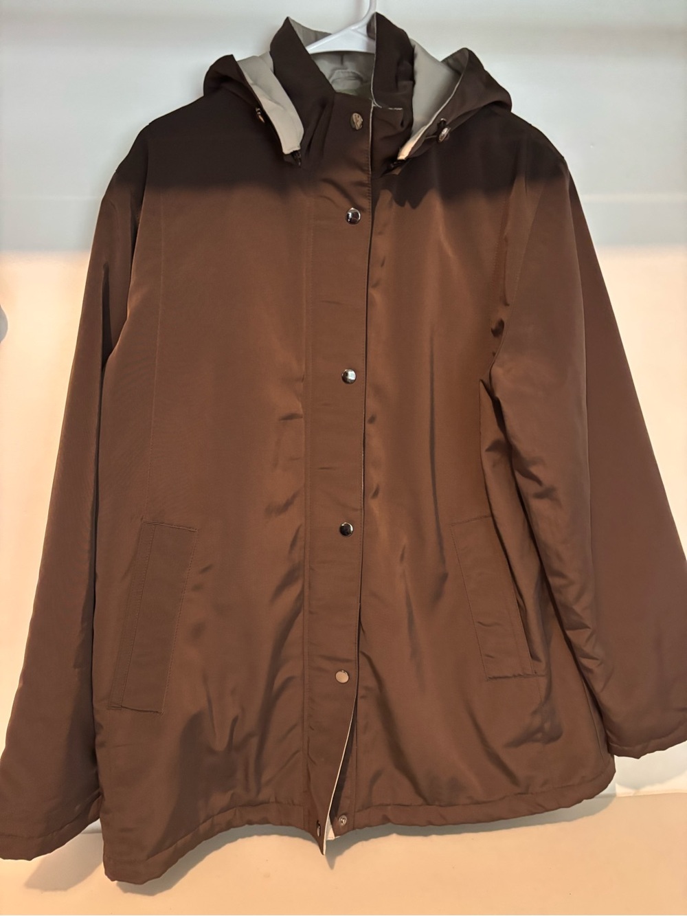 White Stag Brown Parka Jacket with Detachable Hood - Size XL